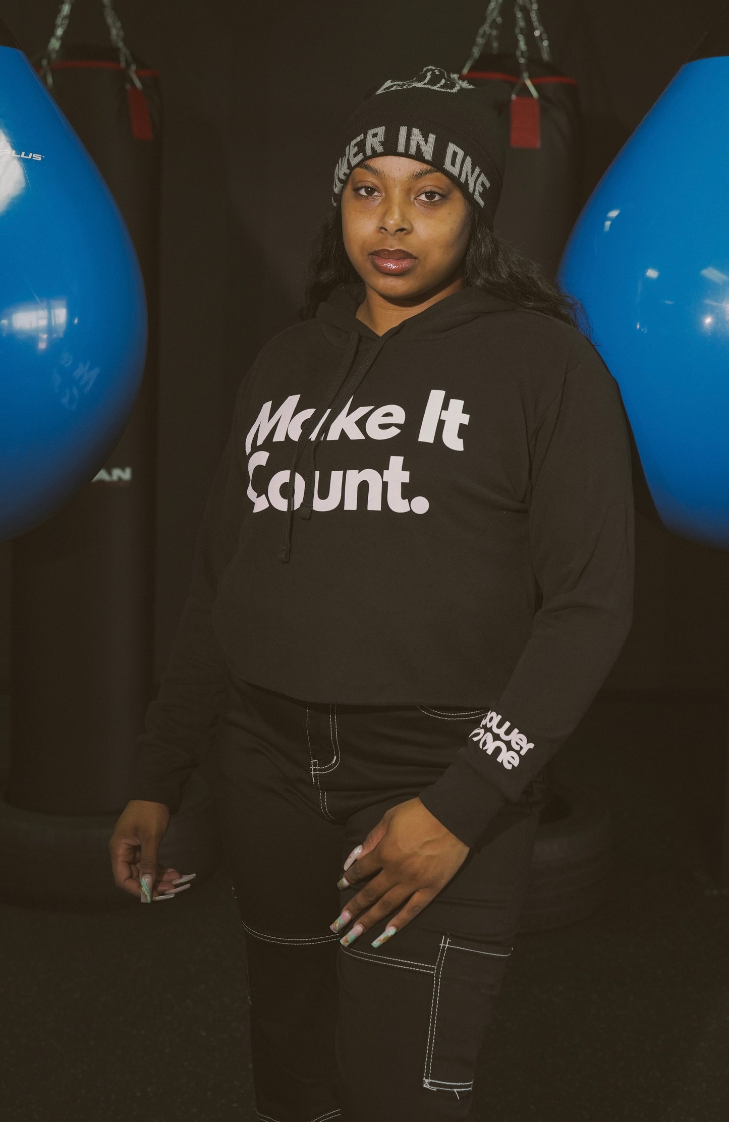 Make It Count Crop Top Fleece Hoodie