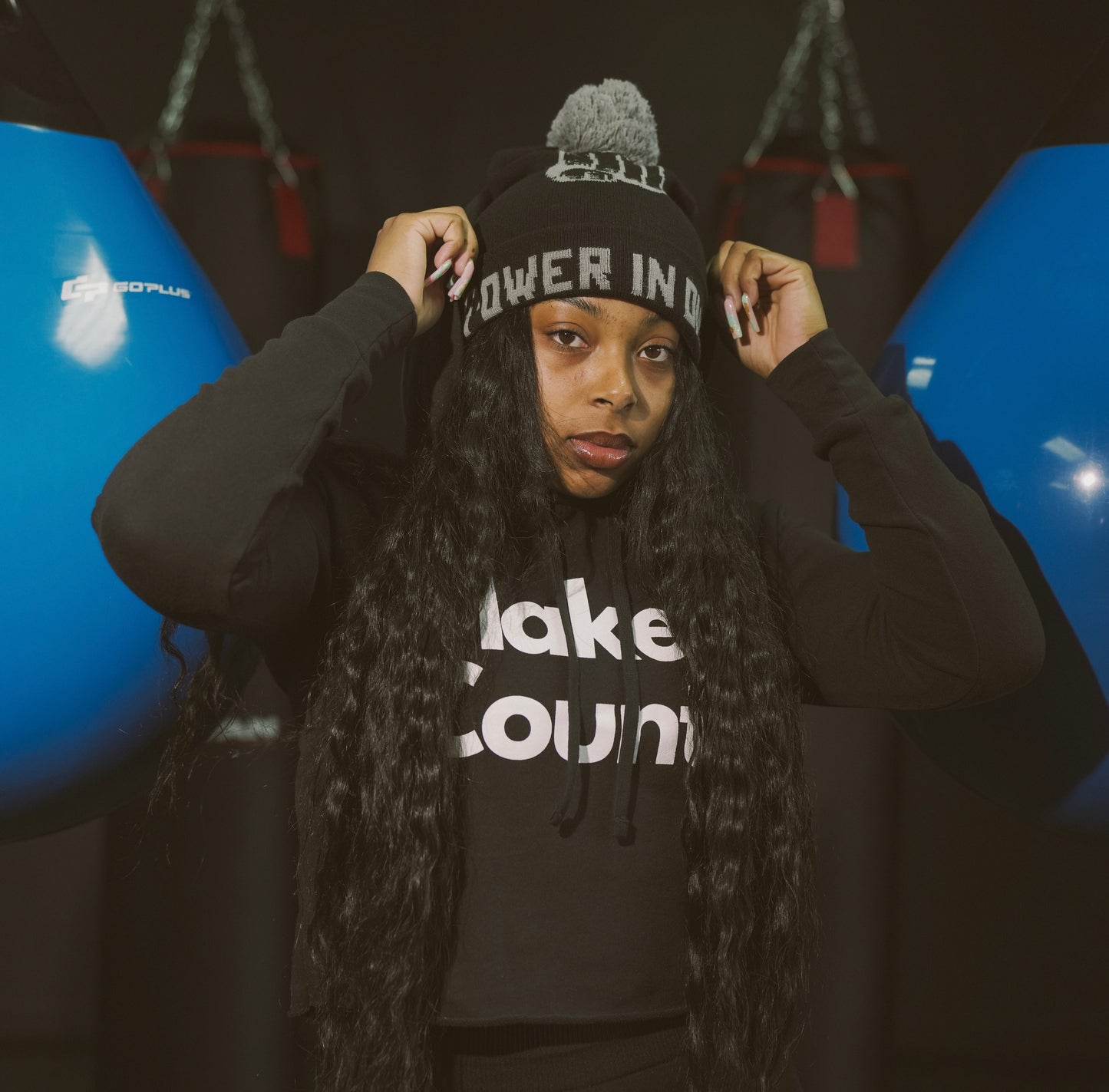 Make It Count Crop Top Fleece Hoodie